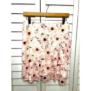 Express Floral Tiered Ruffle Chiffon Mini Skirt Women's Size 6 NWT